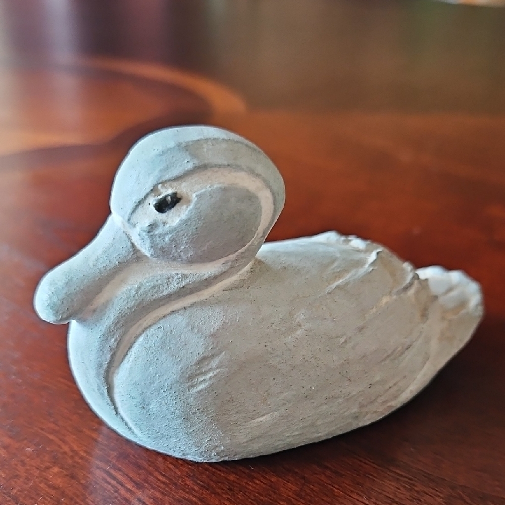 Isabel Bloom Signed Black Eyed Miniature Duck Sculpture Figure, Retired #2